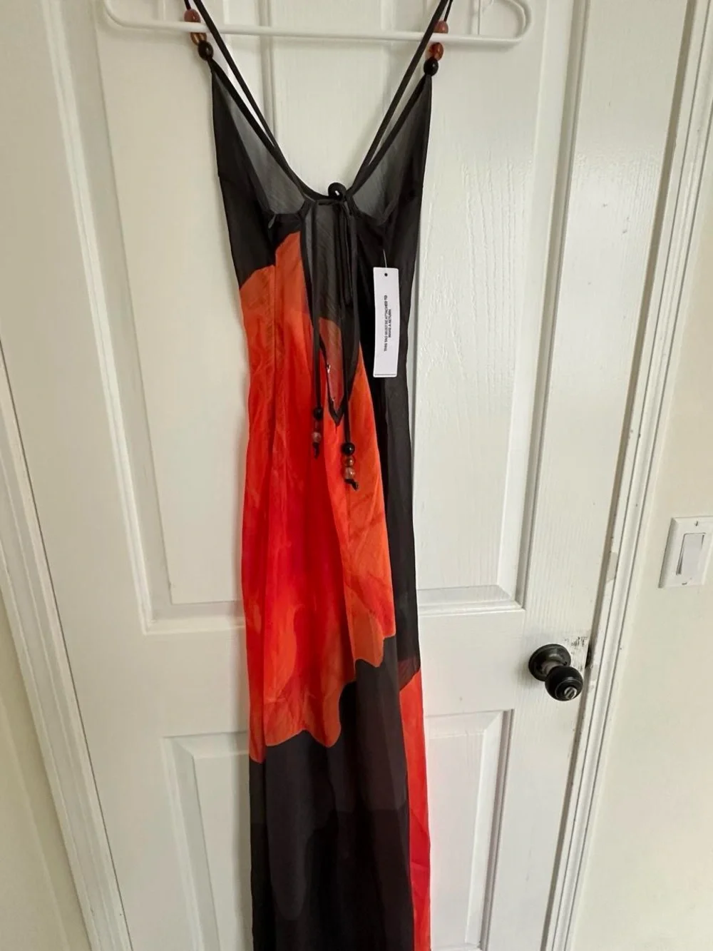 Princess Polly Black Sheer Maxi Dress with Bold Red Floral